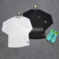 Áo body đá bóng áo giữ nhiệt áo lót nam hãng Nike 2 màu đen trắng cao cấp trơn mới 2024