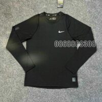 Áo body đá bóng áo giữ nhiệt áo lót nam hãng Nike 2 màu đen trắng cao cấp trơn mới 2024