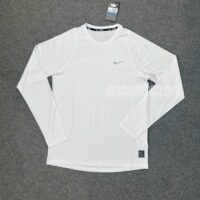Áo body đá bóng áo giữ nhiệt áo lót nam hãng Nike 2 màu đen trắng cao cấp trơn mới 2024