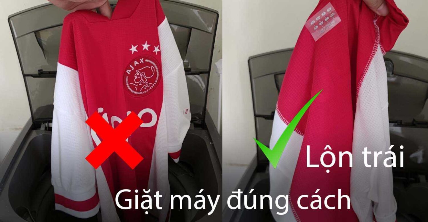 giặt máy đúng cách áo bóng đá, áo đấu, áo team, tất cả các loại áo in ấn