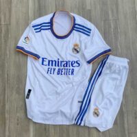 Bộ Quần Áo Đấu MCF Clb Real Madrid 2122 năm 2021 2022 ntt emirates fli better Trắng Xanh Biển Mè Thái m1