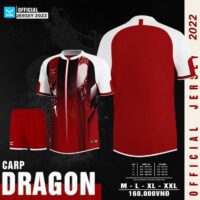 Bộ quần áo bóng đá thiết kế sỉ nidu giá rẻ hàng dệt kim mã dragon màu đỏ đậm