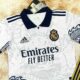 Bộ quần áo đá banh clb bóng đá Real Madrid MFC trắng logo thêu in hình rồng dragon jersey 7