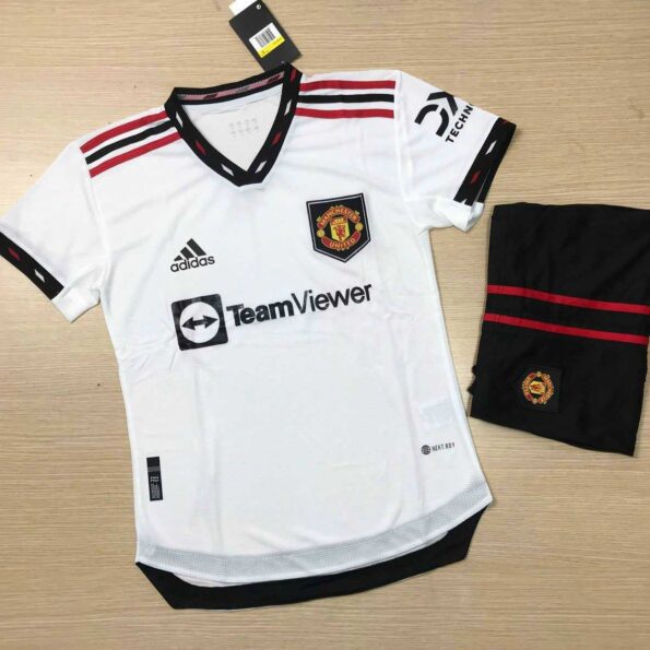 Bộ quần áo đá bóng clb mu sân khách 2023 màu trắng manchester united 22 - 23 manutd away 1