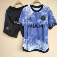 Bộ sưu tập quần áo thể thao bóng đá MIAMI màu hồng xanh ngọc biển vàng đồng đen vải gai thái logo thêu