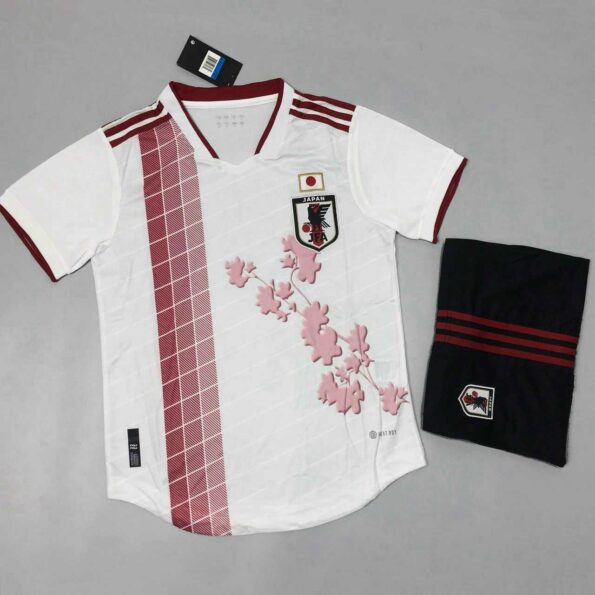 Bộ quần áo đội tuyển nhật bản japan màu trắng hồng hoa anh đào 2022 2023 quần đen logo thêu