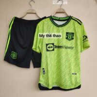 Bộ quần áo mu manchester united 2023 third kit mẫu thứ 3 màu xanh green lá vàng xanh nõn chuốibgai thái cao cấp 1