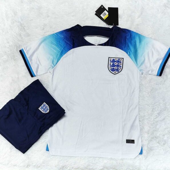 Bộ quần áo đá banh đội tuyển bóng đá hoành gia anh england màu trắng xanh mới nhất mùa world cup 2022 2023 vải thái logo thêu 1