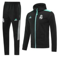 Bộ quần áo khoác nỉ thu đông clb real madrid vải dày logo thêu nhiều màu cao cấp trắng đen