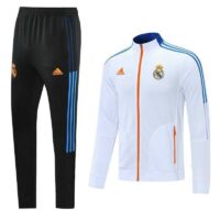 Bộ quần áo khoác nỉ thu đông clb real madrid vải dày logo thêu nhiều màu cao cấp trắng đen