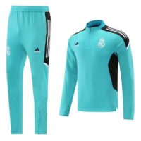 Bộ quần áo khoác nỉ thu đông clb real madrid vải dày logo thêu nhiều màu cao cấp trắng đen