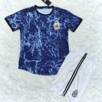 Bộ quần áo đá bóng tập đội tuyển Argentina training 3 sao màu loang xanh đen copa america hoạ tiết tia sét dệt kim logo thêu 1