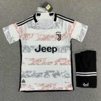 Bộ quần áo đá bóng CLB juventus 2024 away sân khách màu loang trắng vàng xám 1