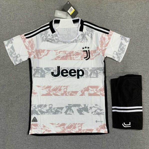 Bộ quần áo đá bóng CLB juventus 2024 away sân khách màu loang trắng vàng xám 1
