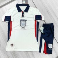 Bộ quần áo đá bóng đội tuyển anh enland umbro kỷ niệm năm 1998 màu trắng đỏ xám xanh quần có túi