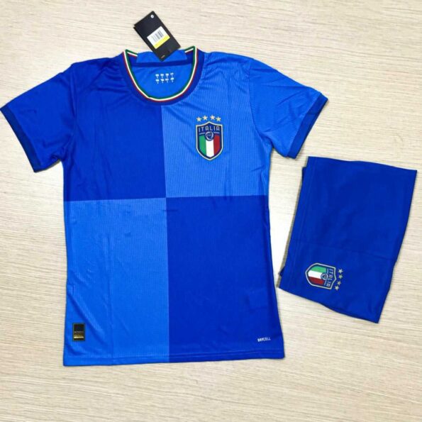 Bộ quần áo đá bóng đội tuyển ý italia blue xanh biển sân nhà mùa 22 23 năm 2022 2023 logo thêu 1