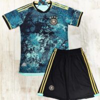Bộ quần áo đá banh đội tuyển bóng đá đức màu loang xanh cổ vịt navy đen sân khách logo thêu 1