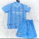 Bộ quần áo mc manchester man city mẫu mùa 23 24 năm 2023 2024 màu xanh sân nhà logo thêu 1