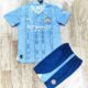 Bộ quần áo mc manchester man city mẫu mùa 23 24 năm 2023 2024 màu xanh sân nhà logo thêu quần navy 1