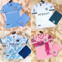 Bộ quần áo clb bóng đá mc manchester man city bản fan vải thun thái lạnh màu xanh trắng hồng 1