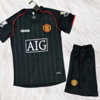 Bộ quần áo đá banh clb bóng đá manchester united mu manutd aig mùa 2007 2008 màu đen đỏ 1