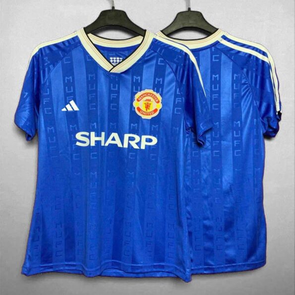 Bộ quần áo bóng đá manchester united mu sharp xanh biển đậm quần có túi hoạ tiết mufc 1