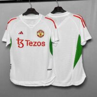 Bộ quần áo bóng đá tập manchester united mu 2324 training tập t3 tezos trắng viền xanh 2023 2024 1
