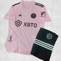 Bộ quần áo đá banh polo clb bóng đá MIAMI XBTO Messi màu hồng 2023 2024 có cổ bẻ logo adias thêu