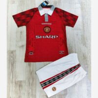 Bộ quần áo đá banh polo clb bóng đá manchester united mu manutd sharp umbro áo đỏ quần trắng có cổ bẻ 1