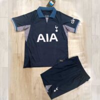 Bộ quần áo thể thao bóng đá di chuyển Polo Tottenham Hotspur màu xanh tím than logo thêu 1