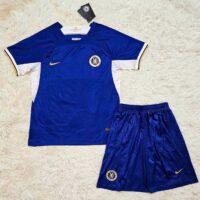 Bộ quần áo bóng đá Chelsea 23 24 sân nhà màu xanh tím than full logo nike năm 2023 2024