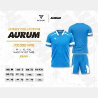 Bộ quần áo bóng đá phủi thiết kế áo đá banh Aurum chính hãng PH-Sport nhiều màu xanh biển