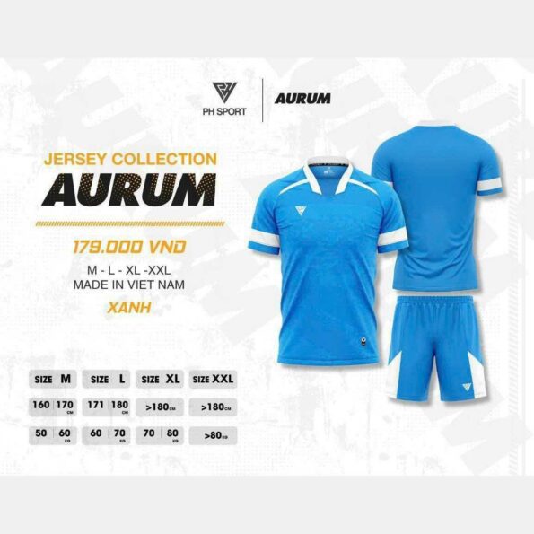 Bộ quần áo bóng đá phủi thiết kế áo đá banh Aurum chính hãng PH-Sport nhiều màu