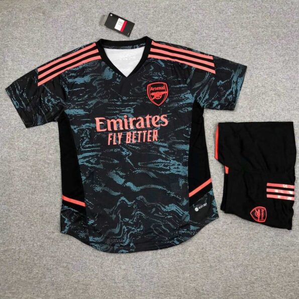 Bộ quần áo đá banh clb bóng đá Ars Arsenal Training tập luyện logo thêu màu đen 3 sọc cam 22/23 năm 2022 2023