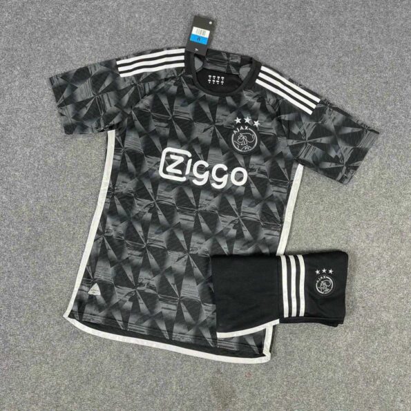 Bộ quần áo đá banh clb bóng đá Ziggo Ajax 23/24 Amsterdam Third màu đen bản thứ 3 logo thêu năm 2023 2024