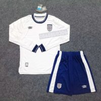 Bộ quần áo đá banh dài tay đội tuyển bóng đá England tay dài sân nhà màu trắng xanh navy 1