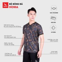 Bộ quần áo đá banh mẫu phủi bóng đá KMSH220682 homa chính hãng kamito nhiều màu đen
