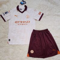 Bộ quần áo đá bóng MC Manchester man city 23 24 away sân khách trắng đỏ năm 2023 2024