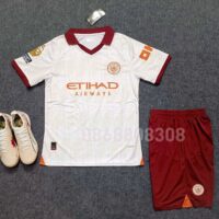 Bộ quần áo đá bóng MC Manchester man city 23 24 away sân khách trắng đỏ năm 2023 2024
