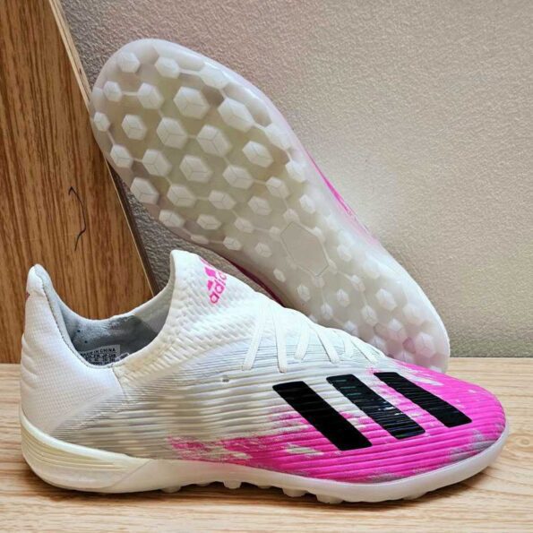 Giày bóng đá adidas x19.1 màu hồng trắng bản cao cấp nhẹ da mềm mới phù hợp với chân bè
