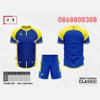 Bộ quần áo bóng đá phủi thiết kế Classic Vevoca chính hãng HP-Sport vải dệt kim nhiều màu xanh trời