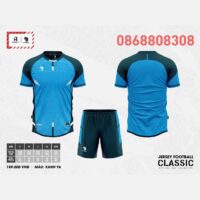 Bộ quần áo bóng đá phủi thiết kế Classic Vevoca chính hãng HP-Sport vải dệt kim nhiều màu xanh trời