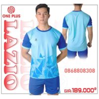 Bộ quần áo bóng đá phủi thiết kế chính hãng One Plus lazio vải dệt kim nhiều màu đẹp mới xanh biển