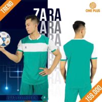 Bộ quần áo bóng đá thiết kế One Plus Zara trend mè nhiều màu xanh ngọc