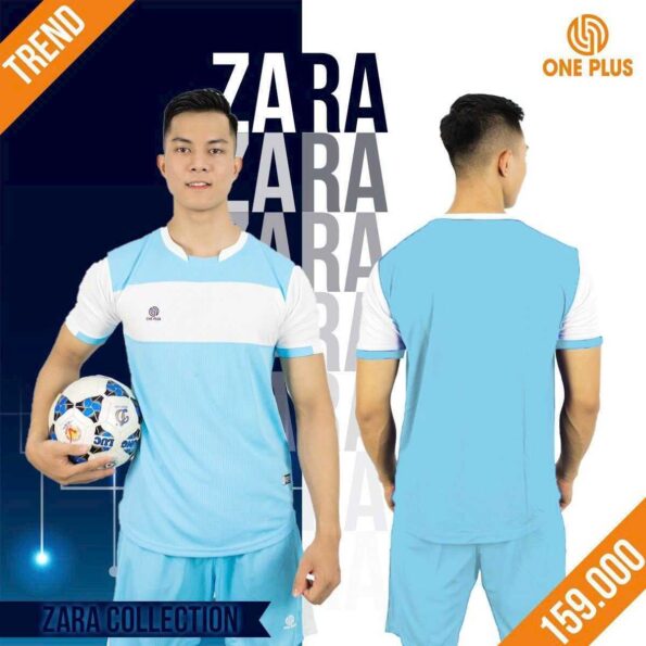 Bộ quần áo bóng đá thiết kế One Plus Zara trend mè nhiều màu cổ tròn cao cấp mới đơn màu vải mè