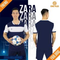 Bộ quần áo bóng đá thiết kế One Plus Zara trend mè nhiều màu xanh ngọc