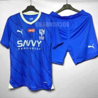 Bộ quần áo đá banh clb bóng đá 23 24 Al-Hilal Jahez SAVVY Neymar xanh biểm đậm năm 2023 2024 đôi