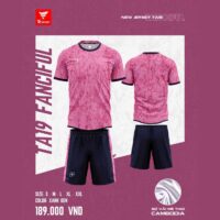 Bộ quần áo thể thao bóng đá chính hãng TA Sport TA19 Fancifol vải mè thoi Cambodia nhiều màu hồng