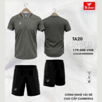 Bộ quần áo thể thao bóng đá chính hãng TA Sport TA20 Simple vải mè Diamon Cambodia hàn 1