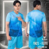 Bộ quần áo thể thao bóng đá chính hãng TA Sport TA21 Elite Official vải mè Cambodia nhiều màu xanh biển